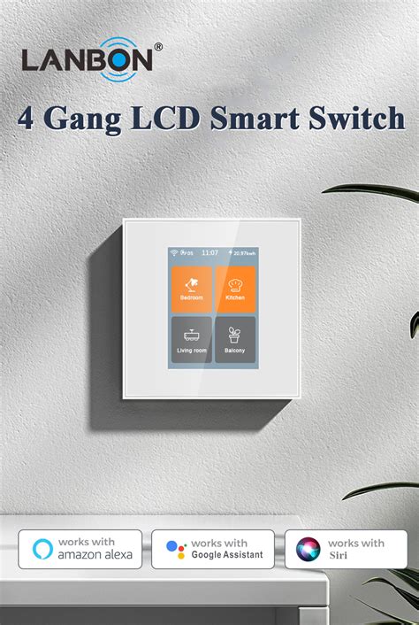 2023 Lanbon Smart Switch Home Automation Lcd Wifi Switch Smart Home