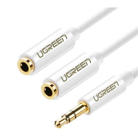 UGreen 3 5mm Male To 2 Female Audio Cable 25cm Connect Computers