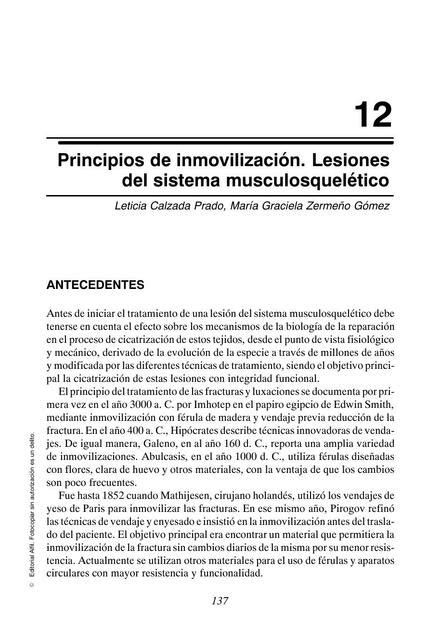 Principios De Inmovilizaci N Lesiones Del Sistema Musculoesquel Tico