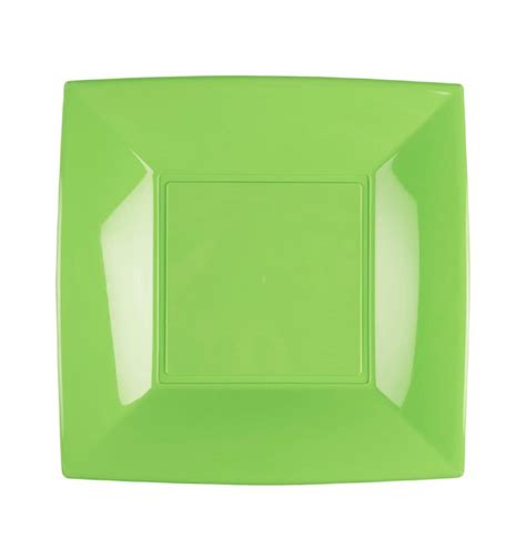 Plato Hondo Reutilizable PP Verde Lima Nice 18cm 25 Uds