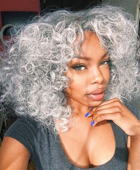 Pinterest Sereinserenity Gorgeous Gray Hair Beautiful Style Afro Curly Hair Styles Natural