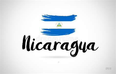 La Bandera De País De Nicaragua Pintó En Una Pared Sucia Agrietada