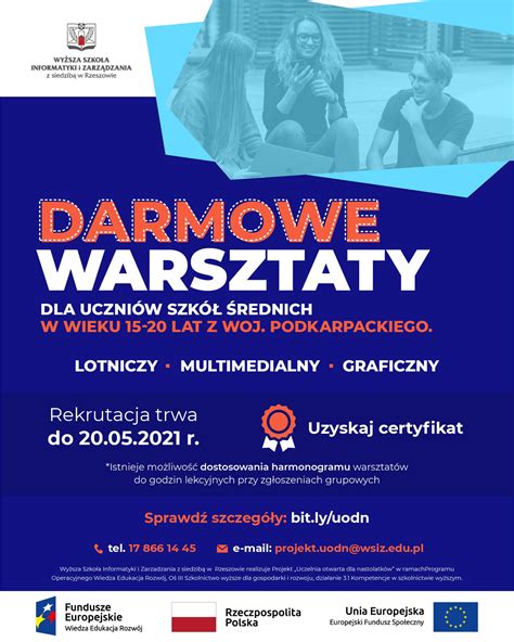 Darmowe warsztaty dla uczniów szkół średnich WSIiZ w Rzeszowie