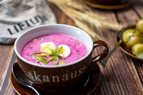 Lithuanian Cold Beetroot Soup Aka Pink Soup