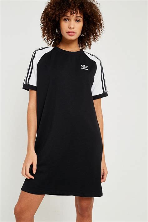 Adidas Originals 3 Stripe Raglan Sleeve T Shirt Dress Urban Outfitters Uk