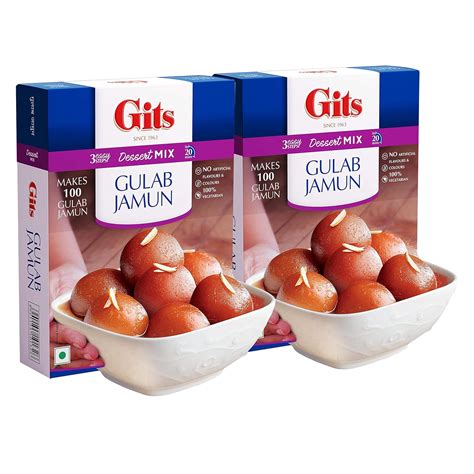 Gits Instant Gulab Jamun Dessert Mix Makes Per Pack Pure Veg