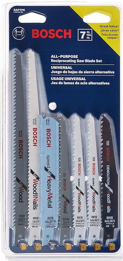 Bosch RAP7PK 7 Piece Reciprocating Saw Blade Set Amazon