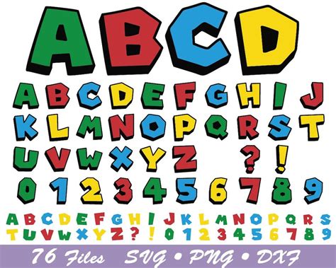 Mario Bros Alphabet Svg Super Mario Fonts Svg Mario Bros Svg Font