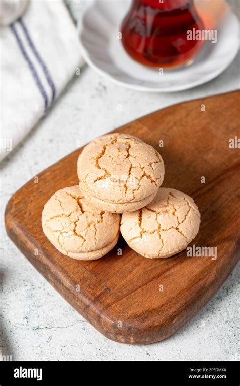 Almond Cookies Cookies Made With Almond Flour On A Stone Background