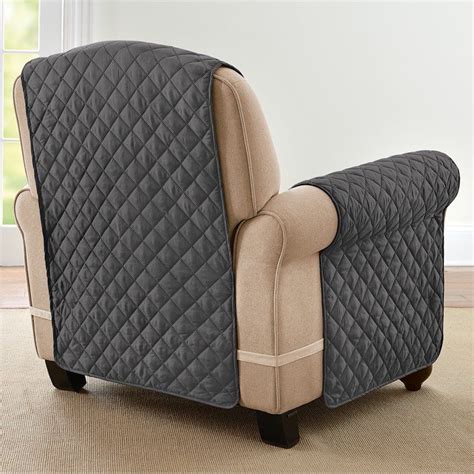 Collections Etc Reversible Quilted Chair Cover Spill Resistant With