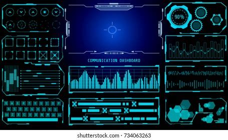 Scifi Digital Interface Elements Hud Game Stock Vector Royalty Free