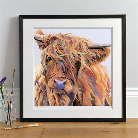 Scarlett Highland Cow Art Print Laurens Cows Highland Cow Art Cow