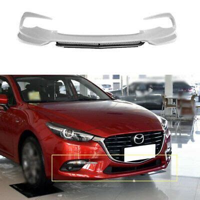 White ABS Front Bumper Lip Spoiler Bodykit Refit Fit For Mazda 3 Axela