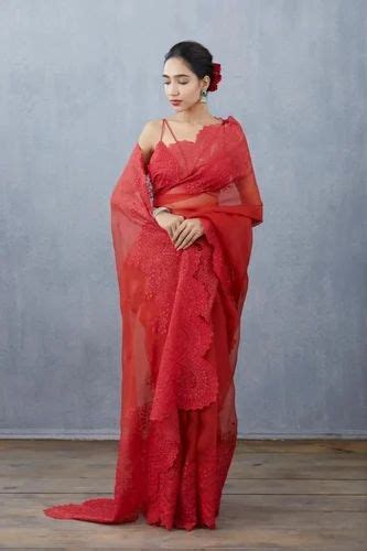 6 Color Organza Silk Saree 6 3 M With Blouse Piece At Rs 1199 Piece