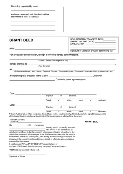 Top 15 Grant Deed Form California Templates Free To Download In Pdf Format