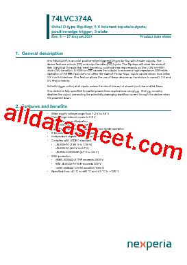 74LVC374AD Datasheet PDF Nexperia B V All Rights Reserved