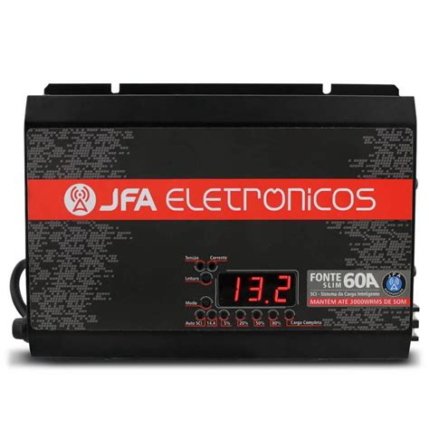 FONTE CARREGADOR DE BATERIA JFA 60A SLIM MODELO NOVO JFA