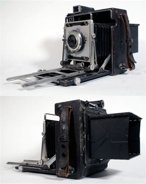 GRAFLEX 4X5 CROWN GRAPHIC LARGE FORMAT CAMERA W KODAK EKTAR 127MM F 4