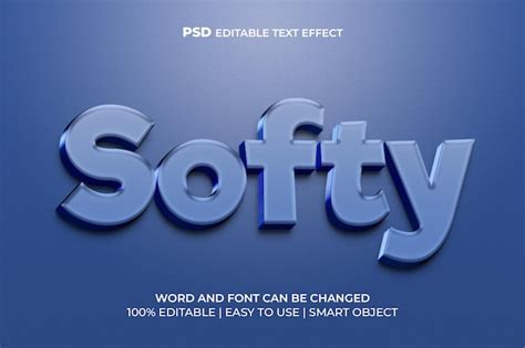 Efeito De Texto 3d Suave PSD Premium