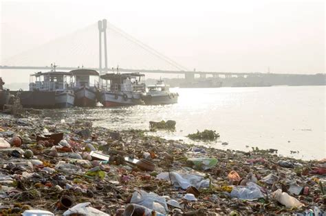 Ganges Water Pollution Polluted holy Ganga with human waste, industrial leftovers, domestic ...