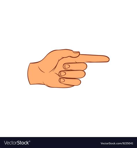 Pointing hand gesture icon cartoon style Vector Image