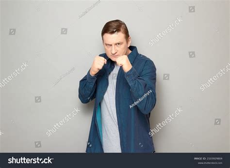 Studio Portrait Serious Concentrated Mature Man Stock Photo 2103929804
