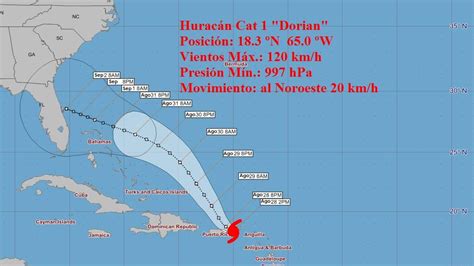 AVISO DE CICLÓN TROPICAL NO 9 EL HURACÁN DORIAN SE ALEJA DE PUERTO