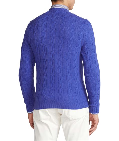 Ralph Lauren Purple Label Cable Knit Cashmere Sweater Sweaters