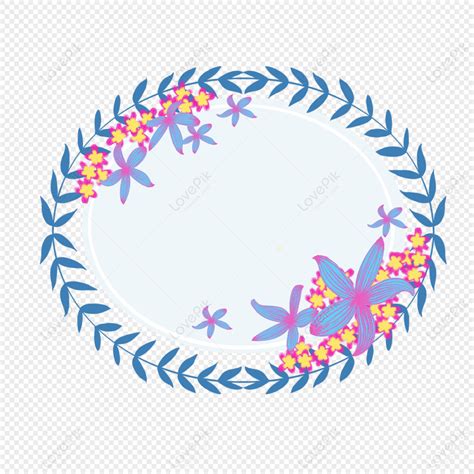 Flower Round Frame Round Flowers Japanese Round Flower Frame PNG