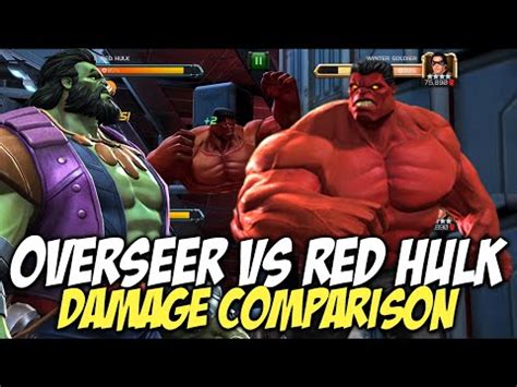 The Overseer Vs Red Hulk Damage Comparison Pretty Close Marvel