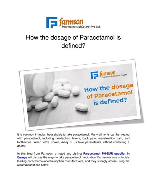 PPT - How the dosage of Paracetamol is defined PowerPoint Presentation - ID:10923145