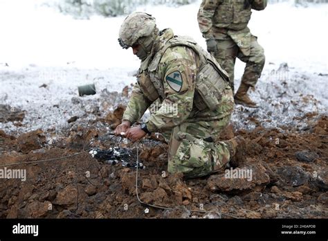 A Us Army Combat Engineer Assigned To Alpha Company 91st Brigade