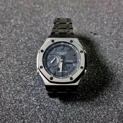 Casio Casioak G Shock Ga 2100 Ap Royal Oak Custom Modded Watch Black On Black Ebay