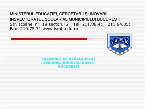 Ppt Ministerul Educatiei Cercetarii Si Inovarii Inspectoratul Scolar