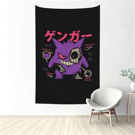 Gengar Tapestry Wall Hanging College Dorm Backdrop Aesthetic Wall Art Home Decor For Bedroom