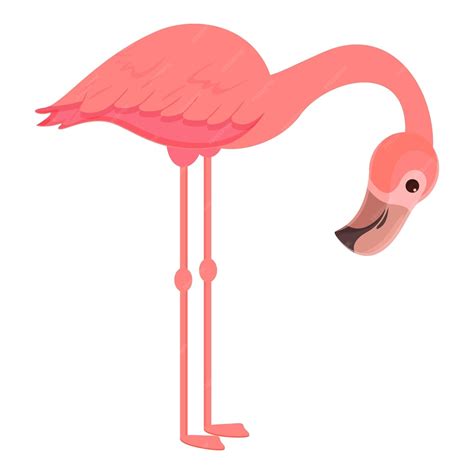 Premium Vector Cute Flamingo Icon Cartoon Vector Pink Bird Tropical