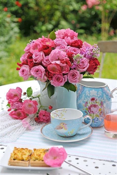 Good Mood Good Morning Coffee Flower Afternoon Tea Tables