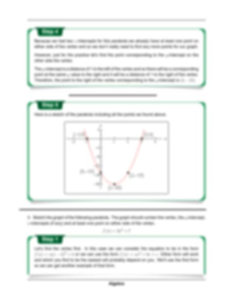 Solution Algebra Parabolas Problems Solutions Studypool