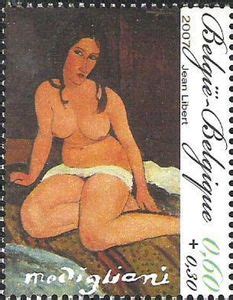 Stamp Seated Nude By Amedeo Modigliani Belgium Promotion Of