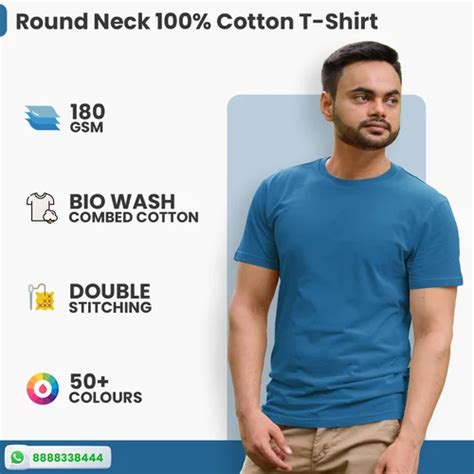 Round Plain 180gsm Cotton Tshirts Bio Washed At Rs 150 Piece In Vasai