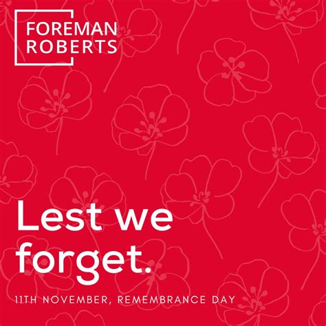 Remembrance Day – 2023 - Foreman Roberts