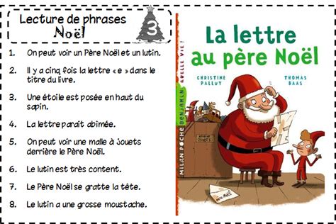 Atelier de lecture Lecture de phrases Noël L ecole de crevette