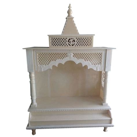 Traditional Indoor White Marble Temple For Worship Size 21inch At Rs