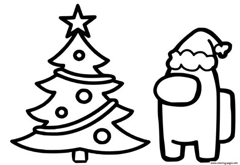 Christmas Tree Among Us Coloring page Printable
