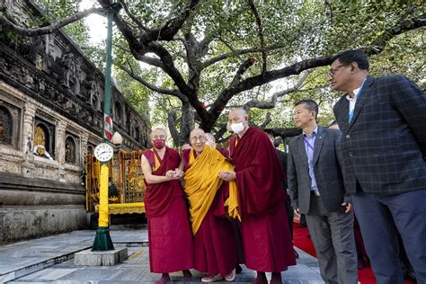 Pilgerfahrt Zum Mahabodhi Tempel In Bodhgaya Der Dalai Lama