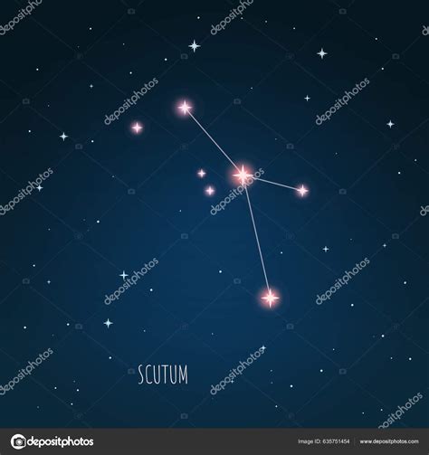 Scutum Constellation Scheme Starry Sky Open Space Vector Illustration ...