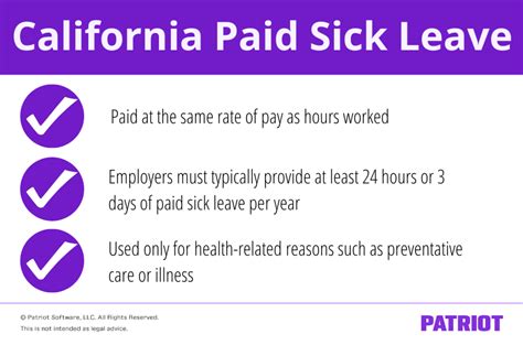 California Paid Sick Leave Coverage Accrual Rate And More