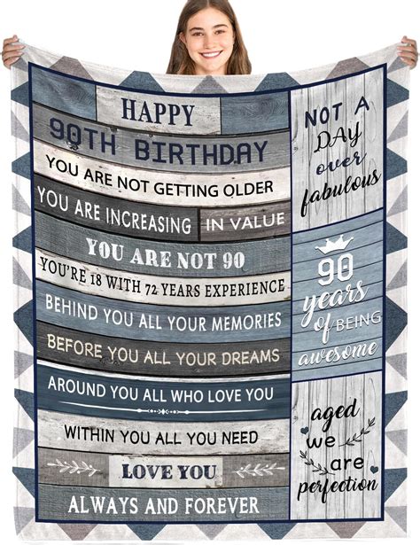 Amazon VXDRZGT 90th Birthday Blanket 60 X 50 Inch 90th Birthday