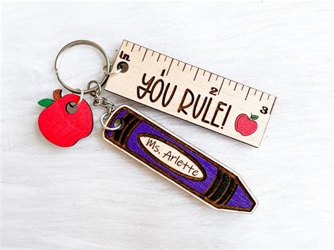 You Rule Teacher Keychain Personalized Teacher Keychain Etsy