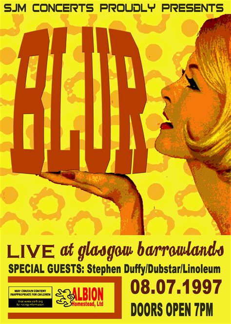 Blur Poster 1997 Concert Posters Music Poster Music Artwork